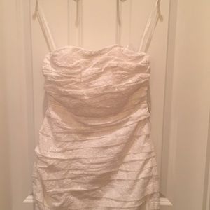 Express Eyelet Strapless Dress Tiered Minidress Summer Flirty Women’s 0 Y2K NWT